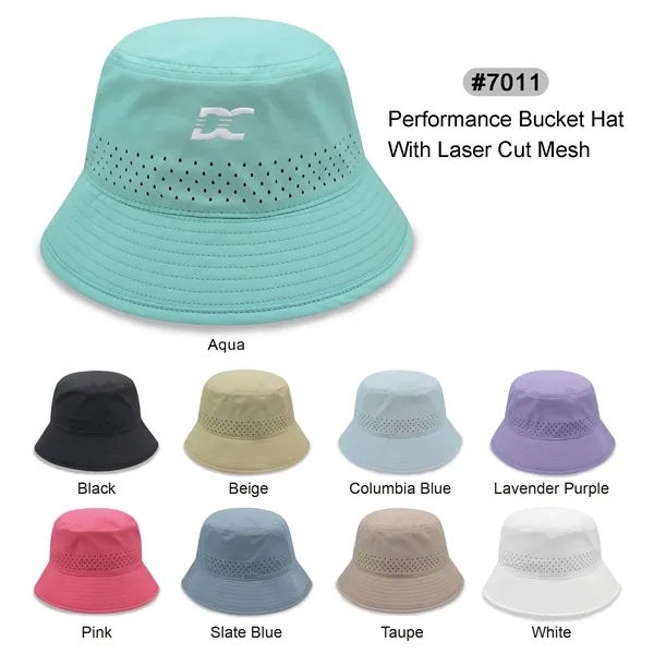 Performance Bucket Hat w/Laser Cut Mesh - Performance Bucket Hat w/Laser Cut Mesh - Image 0 of 10