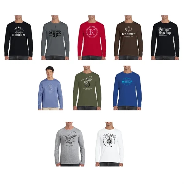 SoftStyle Adult Long Sleeve T-Shirts 4.5 oz cotton - SoftStyle Adult Long Sleeve T-Shirts 4.5 oz cotton - Image 6 of 11