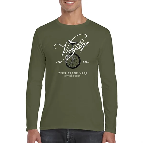 SoftStyle Adult Long Sleeve T-Shirts 4.5 oz cotton - SoftStyle Adult Long Sleeve T-Shirts 4.5 oz cotton - Image 7 of 11