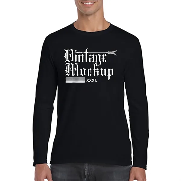 SoftStyle Adult Long Sleeve T-Shirts 4.5 oz cotton - SoftStyle Adult Long Sleeve T-Shirts 4.5 oz cotton - Image 8 of 11