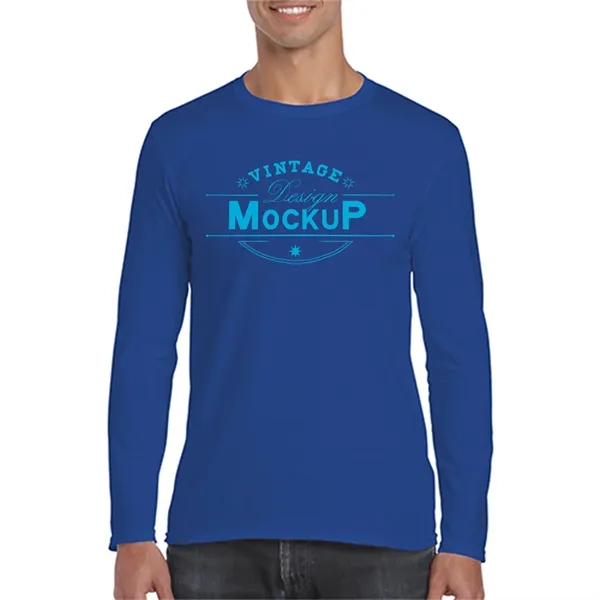 SoftStyle Adult Long Sleeve T-Shirts 4.5 oz cotton - SoftStyle Adult Long Sleeve T-Shirts 4.5 oz cotton - Image 9 of 11