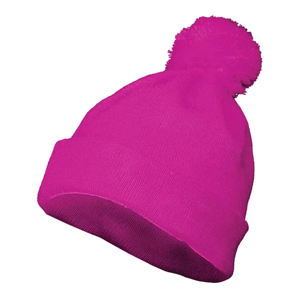 Augusta Sportswear Two Layer Acrylic Knit Pom Beanie - Augusta Sportswear Two Layer Acrylic Knit Pom Beanie - Image 4 of 12