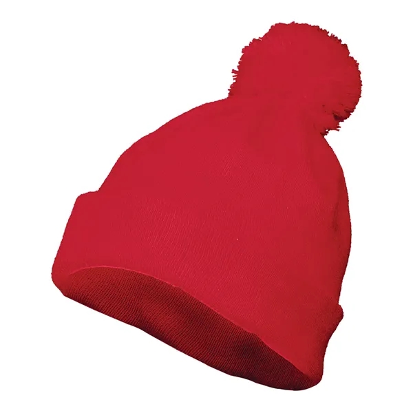 Augusta Sportswear Two Layer Acrylic Knit Pom Beanie - Augusta Sportswear Two Layer Acrylic Knit Pom Beanie - Image 5 of 12