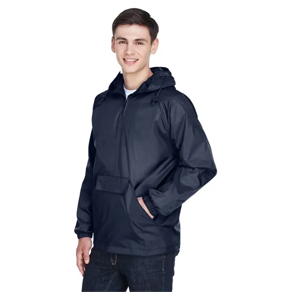 UltraClub Adult Quarter-Zip Hooded Pullover Pack-Away Jacket - UltraClub Adult Quarter-Zip Hooded Pullover Pack-Away Jacket - Image 14 of 16