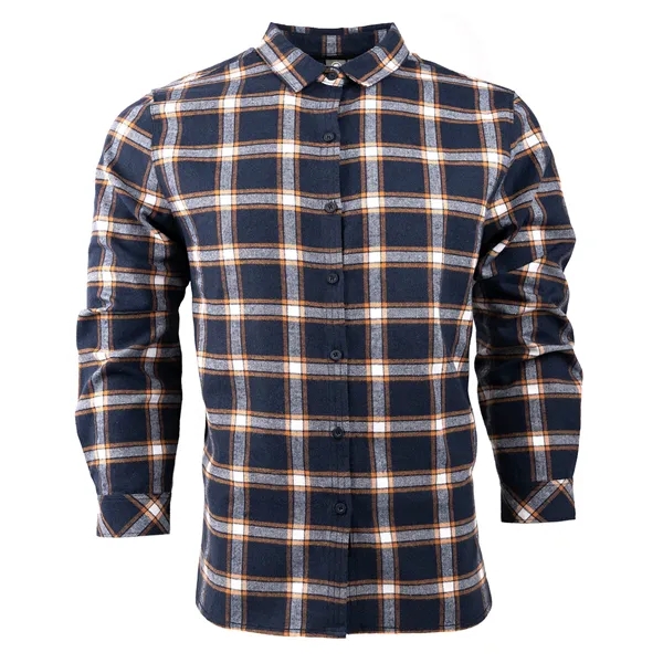 Burnside Ladies' Yarn-Dyed Long Sleeve Plaid Flannel Shirt - Burnside Ladies' Yarn-Dyed Long Sleeve Plaid Flannel Shirt - Image 11 of 13