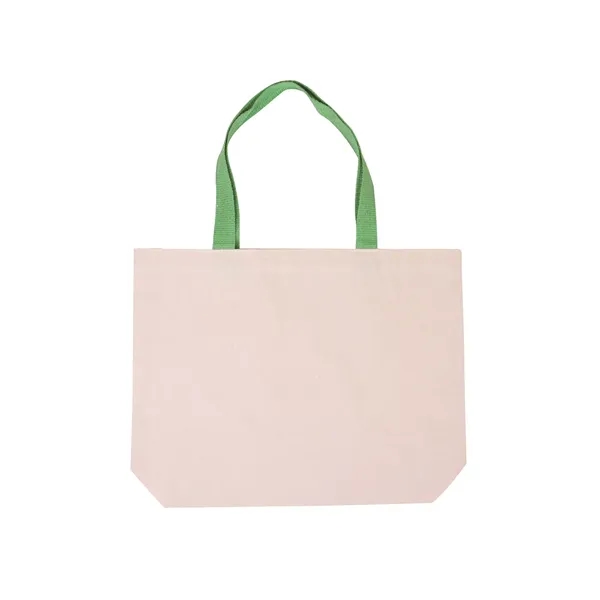 Cotton Canvas Tote Bag with Color Accents - Cotton Canvas Tote Bag with Color Accents - Image 8 of 13