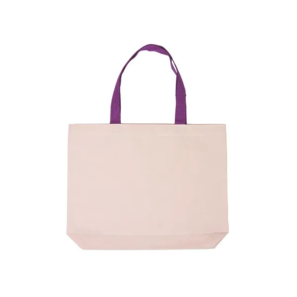 Prime Line Cotton Canvas Tote Bag with Color Accents - Prime Line Cotton Canvas Tote Bag with Color Accents - Image 10 of 13