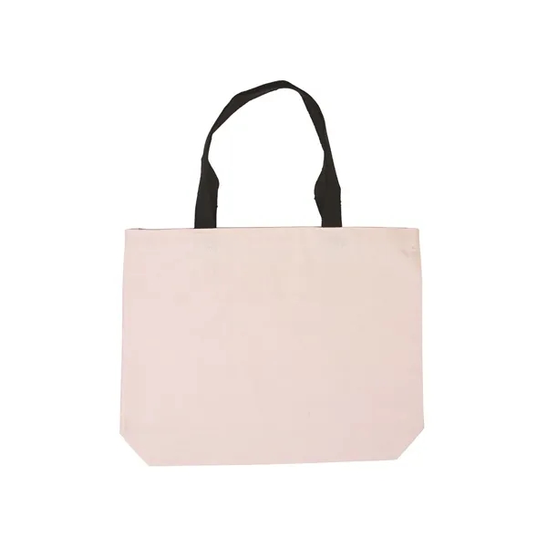 Cotton Canvas Tote Bag with Color Accents - Cotton Canvas Tote Bag with Color Accents - Image 12 of 13