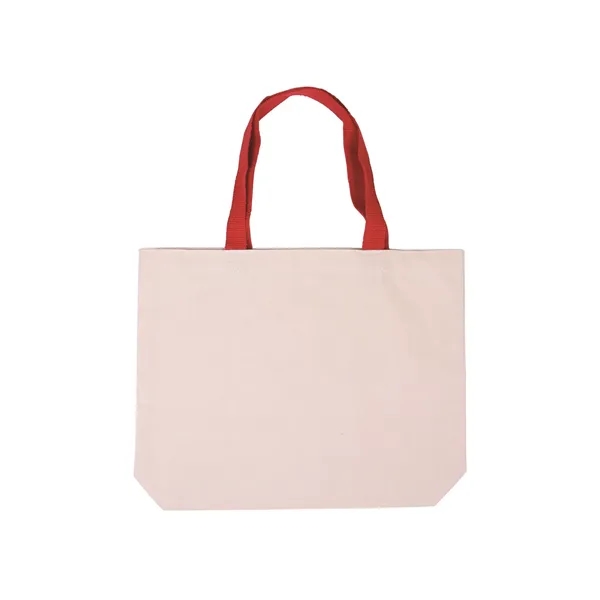 Cotton Canvas Tote Bag with Color Accents - Cotton Canvas Tote Bag with Color Accents - Image 13 of 13