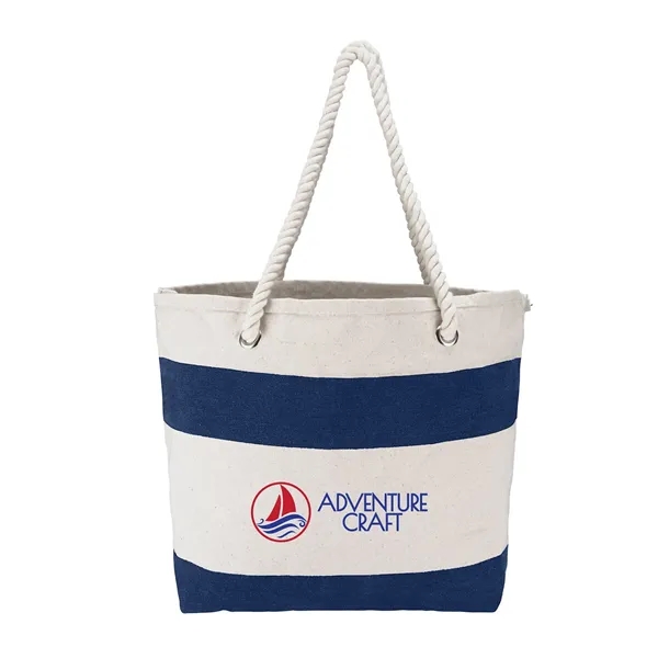 Cotton Resort Tote Bag with Rope Handle - Cotton Resort Tote Bag with Rope Handle - Image 3 of 5