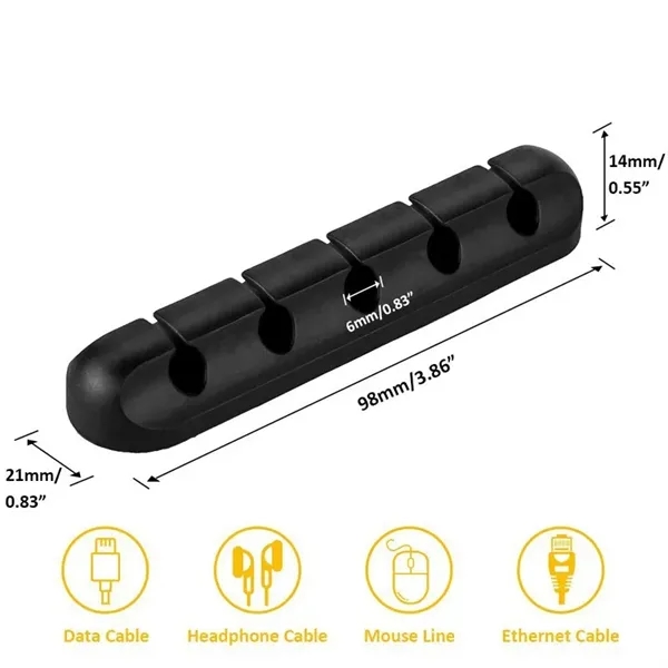 5 Slots Cable Organizer Clips Cord Holder - 5 Slots Cable Organizer Clips Cord Holder - Image 1 of 3