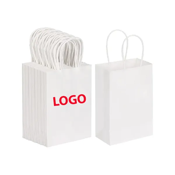 White Kraft Paper Gift Bags 10x13x4 3/4" - White Kraft Paper Gift Bags 10x13x4 3/4" - Image 0 of 4