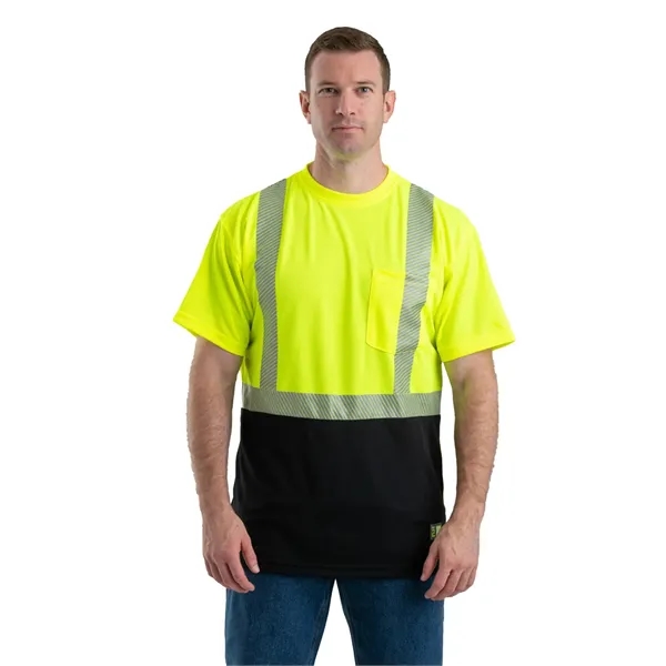 Berne Unisex Hi-Vis Class 2 Color Blocked Pocket T-Shirt - Berne Unisex Hi-Vis Class 2 Color Blocked Pocket T-Shirt - Image 2 of 6