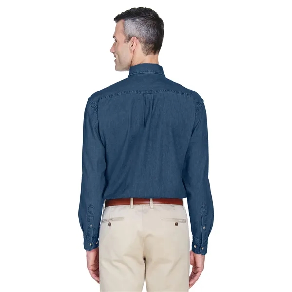 Harriton Men's Tall Long-Sleeve Denim Shirt - Harriton Men's Tall Long-Sleeve Denim Shirt - Image 10 of 22