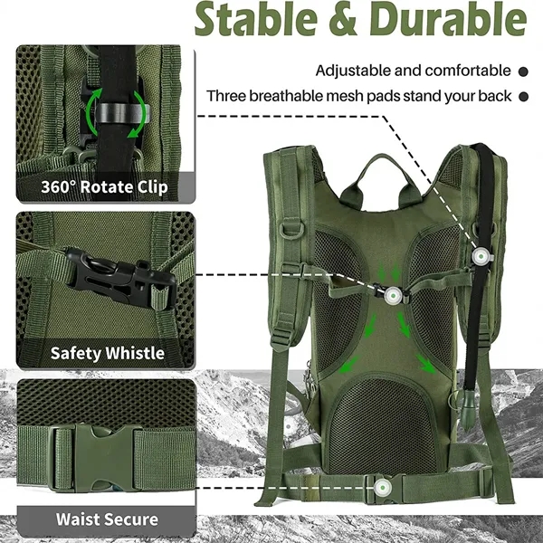 Tactical Hydration Pack Outdoor Hiking Cycling Hydro Bag - Tactical Hydration Pack Outdoor Hiking Cycling Hydro Bag - Image 3 of 4