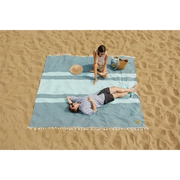 Big Beachy ™ Blanket  - Aqua Stripes - Big Beachy ™ Blanket  - Aqua Stripes - Image 1 of 1
