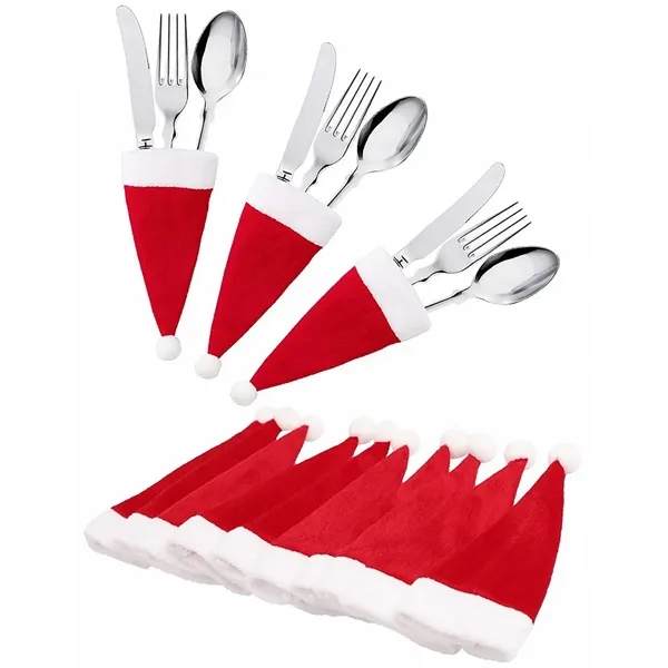 Christmas Hat Knife And Fork Cover - Christmas Hat Knife And Fork Cover - Image 1 of 2