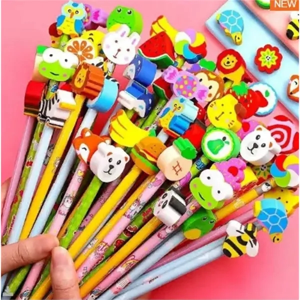 Custom Promotional gift pencil with cartoon eraser - Custom Promotional gift pencil with cartoon eraser - Image 0 of 3