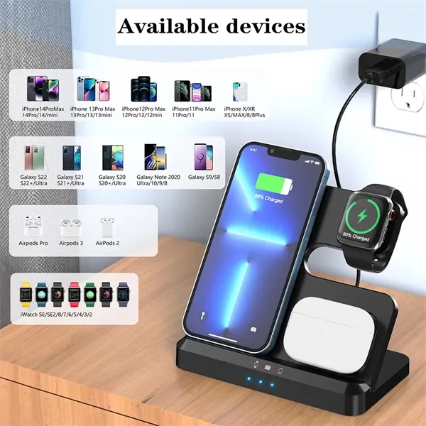 Portable Folding Three-in-one Wireless Charger - Portable Folding Three-in-one Wireless Charger - Image 4 of 4