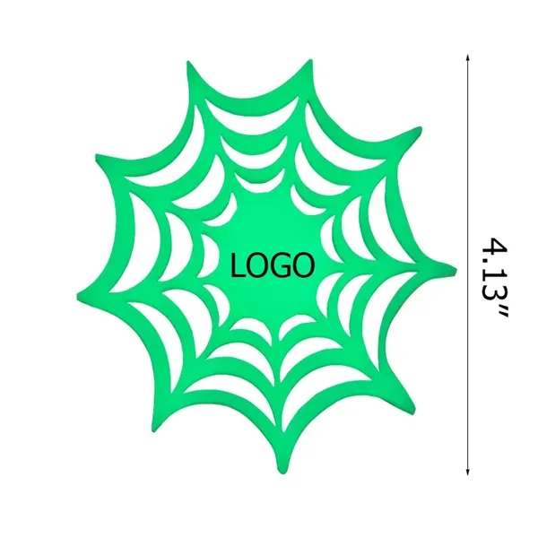Luminous Halloween Spider Web Silicone Coaster Cup Mat Pad - Luminous Halloween Spider Web Silicone Coaster Cup Mat Pad - Image 1 of 3