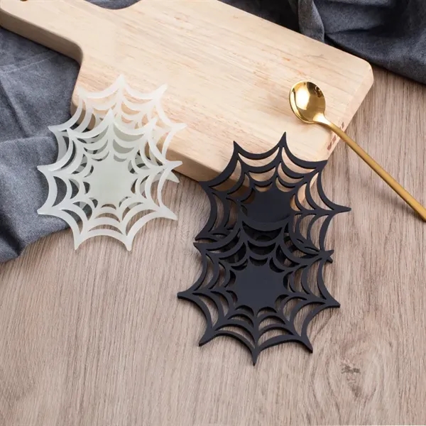 Luminous Halloween Spider Web Silicone Coaster Cup Mat Pad - Luminous Halloween Spider Web Silicone Coaster Cup Mat Pad - Image 3 of 3