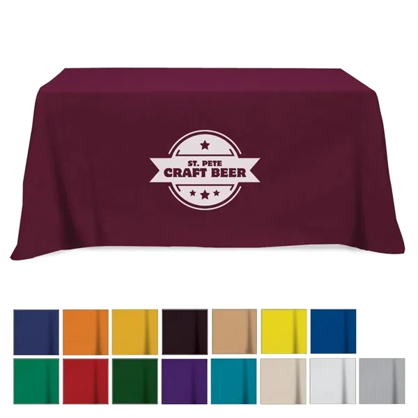 Flat Poly/Cotton 3-sided Table Cover - fits 6' standard t... - Flat Poly/Cotton 3-sided Table Cover - fits 6' standard t... - Image 0 of 4