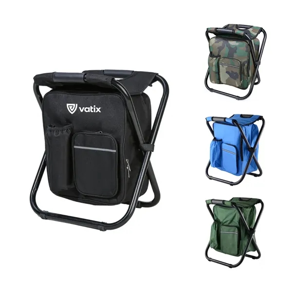 Folding Camping Chair Stool With Cooler Bag - Folding Camping Chair Stool With Cooler Bag - Image 0 of 4