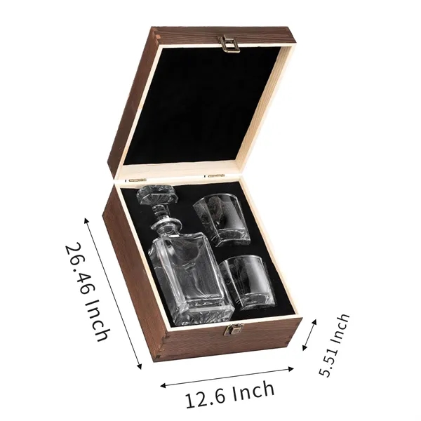 Whiskey Decanter Glasses Wooden Gift Box Set - Whiskey Decanter Glasses Wooden Gift Box Set - Image 1 of 2