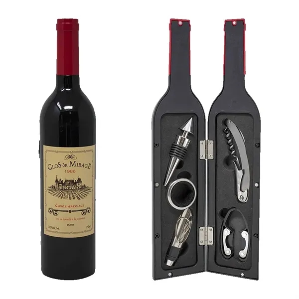 5-Piece Corkscrew Tool Set in Decorative Wine Bottle Case - 5-Piece Corkscrew Tool Set in Decorative Wine Bottle Case - Image 0 of 2