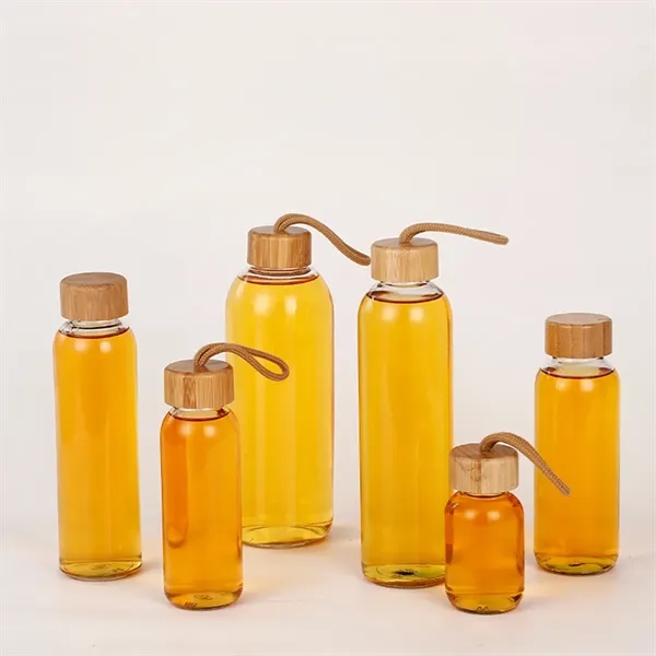 17OZ. Glass Water Bottle With Bamboo Lid And Beverage Cup - 17OZ. Glass Water Bottle With Bamboo Lid And Beverage Cup - Image 2 of 4