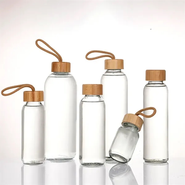17OZ. Glass Water Bottle With Bamboo Lid And Beverage Cup - 17OZ. Glass Water Bottle With Bamboo Lid And Beverage Cup - Image 3 of 4