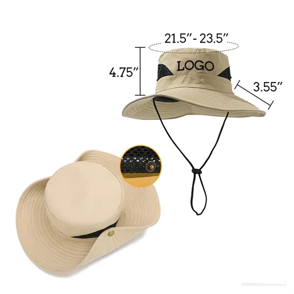 Men's UV Protection Foldable Wide Birm Fishing Hat - Men's UV Protection Foldable Wide Birm Fishing Hat - Image 1 of 4