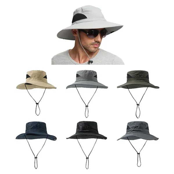Men's UV Protection Foldable Wide Birm Fishing Hat - Men's UV Protection Foldable Wide Birm Fishing Hat - Image 3 of 4