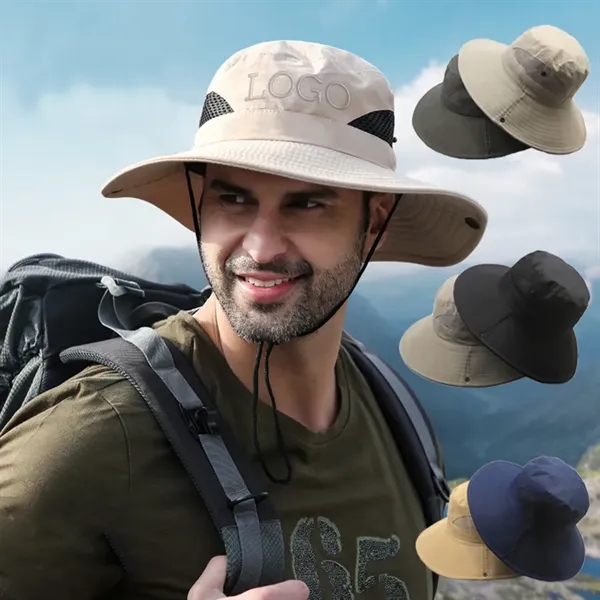 Men's UV Protection Foldable Wide Birm Fishing Hat - Men's UV Protection Foldable Wide Birm Fishing Hat - Image 4 of 4