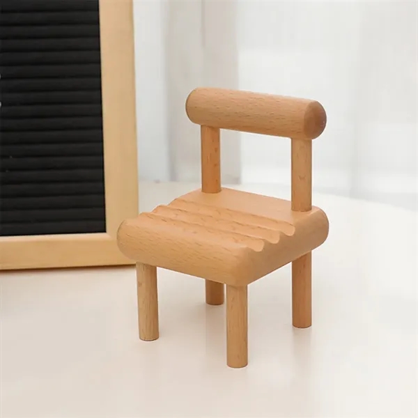 Wooden Mini Chair Desk Accessories Holder - Wooden Mini Chair Desk Accessories Holder - Image 3 of 4