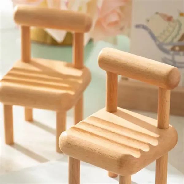 Wooden Mini Chair Desk Accessories Holder - Wooden Mini Chair Desk Accessories Holder - Image 4 of 4