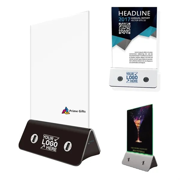 2 in 1 Menu Holder with Power Bank Charging Station - 2 in 1 Menu Holder with Power Bank Charging Station - Image 0 of 5