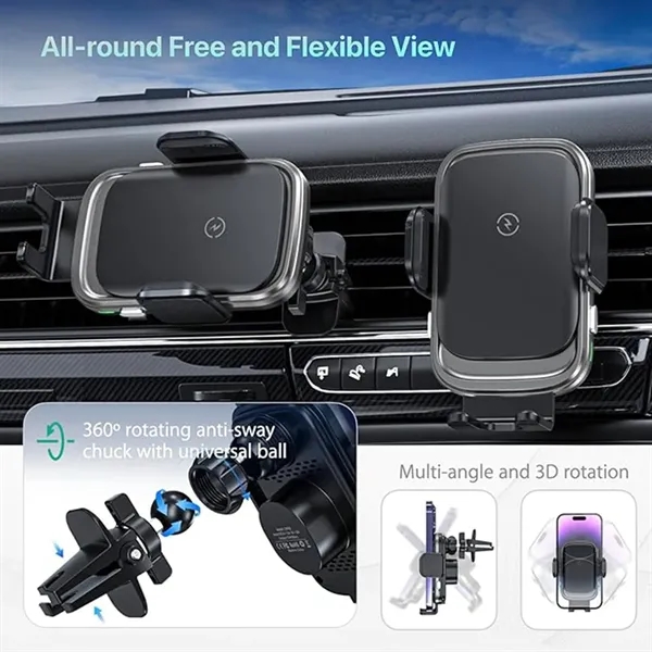 Fast 15w Auto Clamping Car Wireless Charger - Fast 15w Auto Clamping Car Wireless Charger - Image 0 of 4