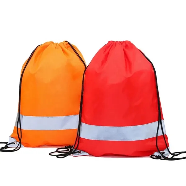 Lil Bit Reflective 210 D Polyester Drawstring BAG - Lil Bit Reflective 210 D Polyester Drawstring BAG - Image 1 of 3