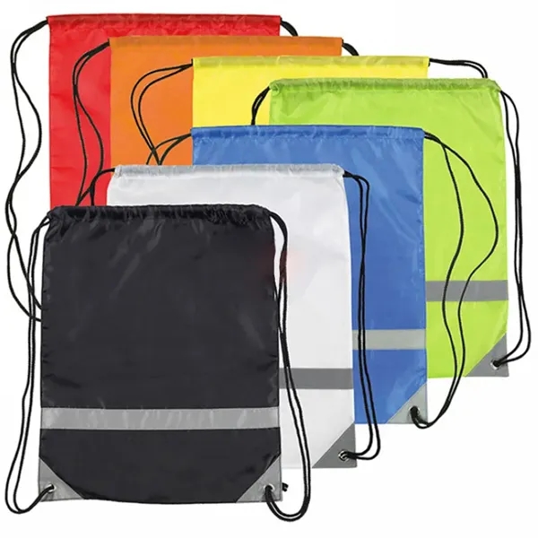 Lil Bit Reflective 210 D Polyester Drawstring BAG - Lil Bit Reflective 210 D Polyester Drawstring BAG - Image 2 of 3