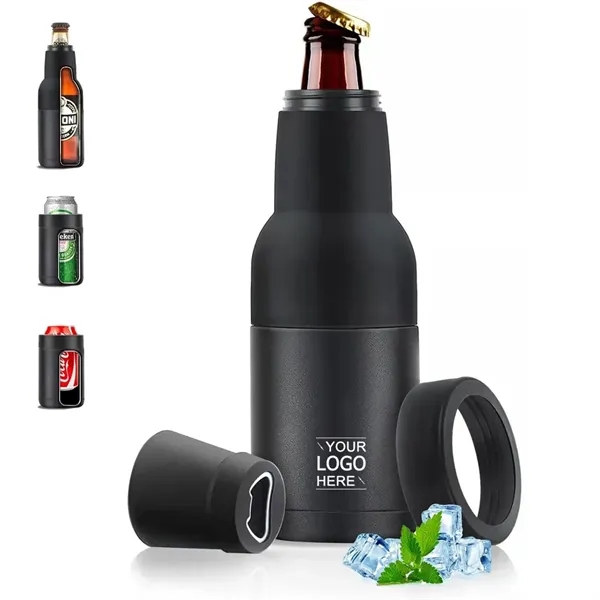 Beer Can and Bottle Cooler with Opener - Beer Can and Bottle Cooler with Opener - Image 0 of 5