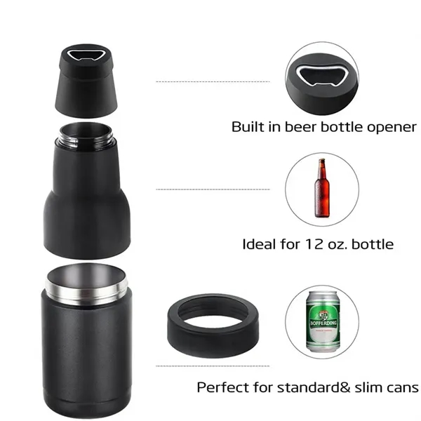 Beer Can and Bottle Cooler with Opener - Beer Can and Bottle Cooler with Opener - Image 2 of 5
