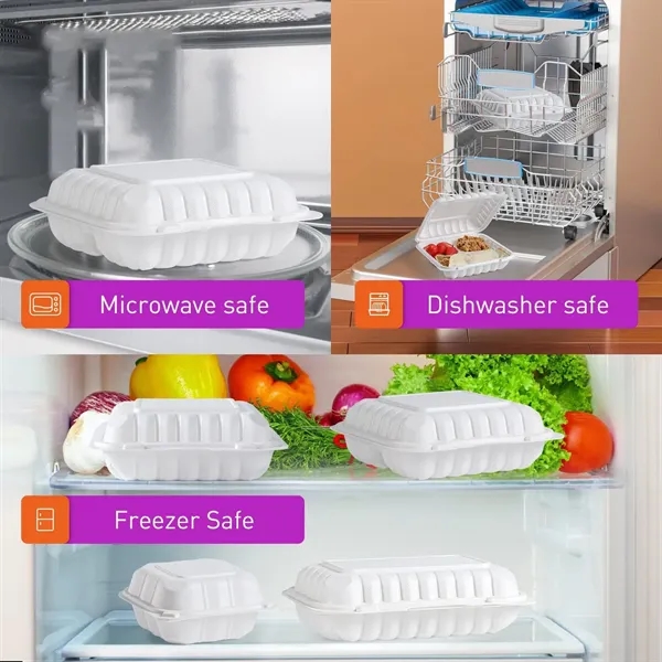 Clamshell Food Containers 3 compartment 9 x 9 inch - Clamshell Food Containers 3 compartment 9 x 9 inch - Image 1 of 2