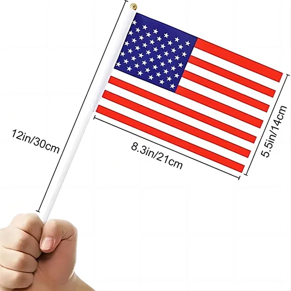 Hand Held USA Flag Independence Day American Parade Party - Hand Held USA Flag Independence Day American Parade Party - Image 1 of 6