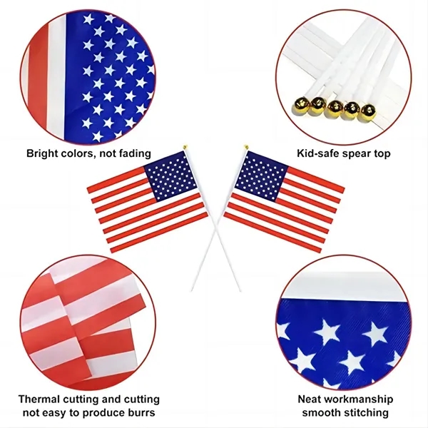 Hand Held USA Flag Independence Day American Parade Party - Hand Held USA Flag Independence Day American Parade Party - Image 2 of 6