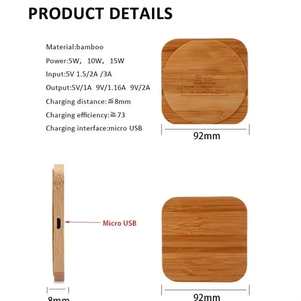 Bamboo Wireless Charger Pad - Bamboo Wireless Charger Pad - Image 4 of 4