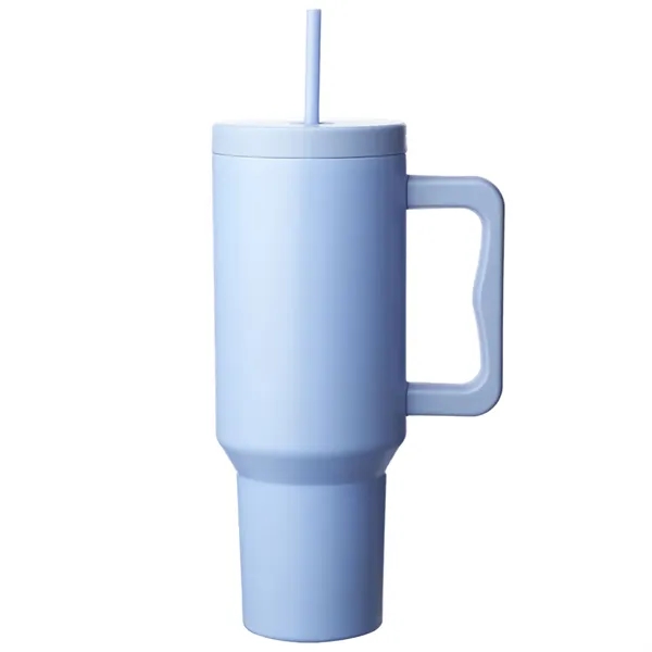 40 oz. Stainless Steel Travel Mugs w/ Handle & Straw Lid - 40 oz. Stainless Steel Travel Mugs w/ Handle & Straw Lid - Image 4 of 5