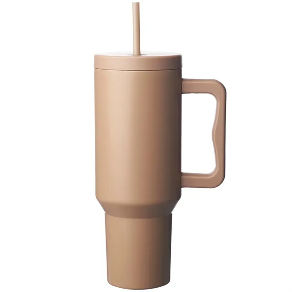 40 oz. Stainless Steel Travel Mugs w/ Handle & Straw Lid - 40 oz. Stainless Steel Travel Mugs w/ Handle & Straw Lid - Image 5 of 5