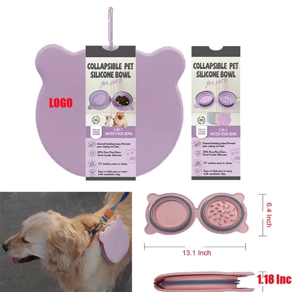 Portable Cat And Dog Silicone Folding Bowl Pet Supplies - Portable Cat And Dog Silicone Folding Bowl Pet Supplies - Image 0 of 7