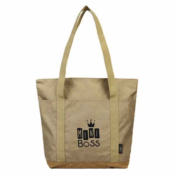 Sustainable Cork & RPET Tote with Zipper - Sustainable Cork & RPET Tote with Zipper - Image 0 of 4